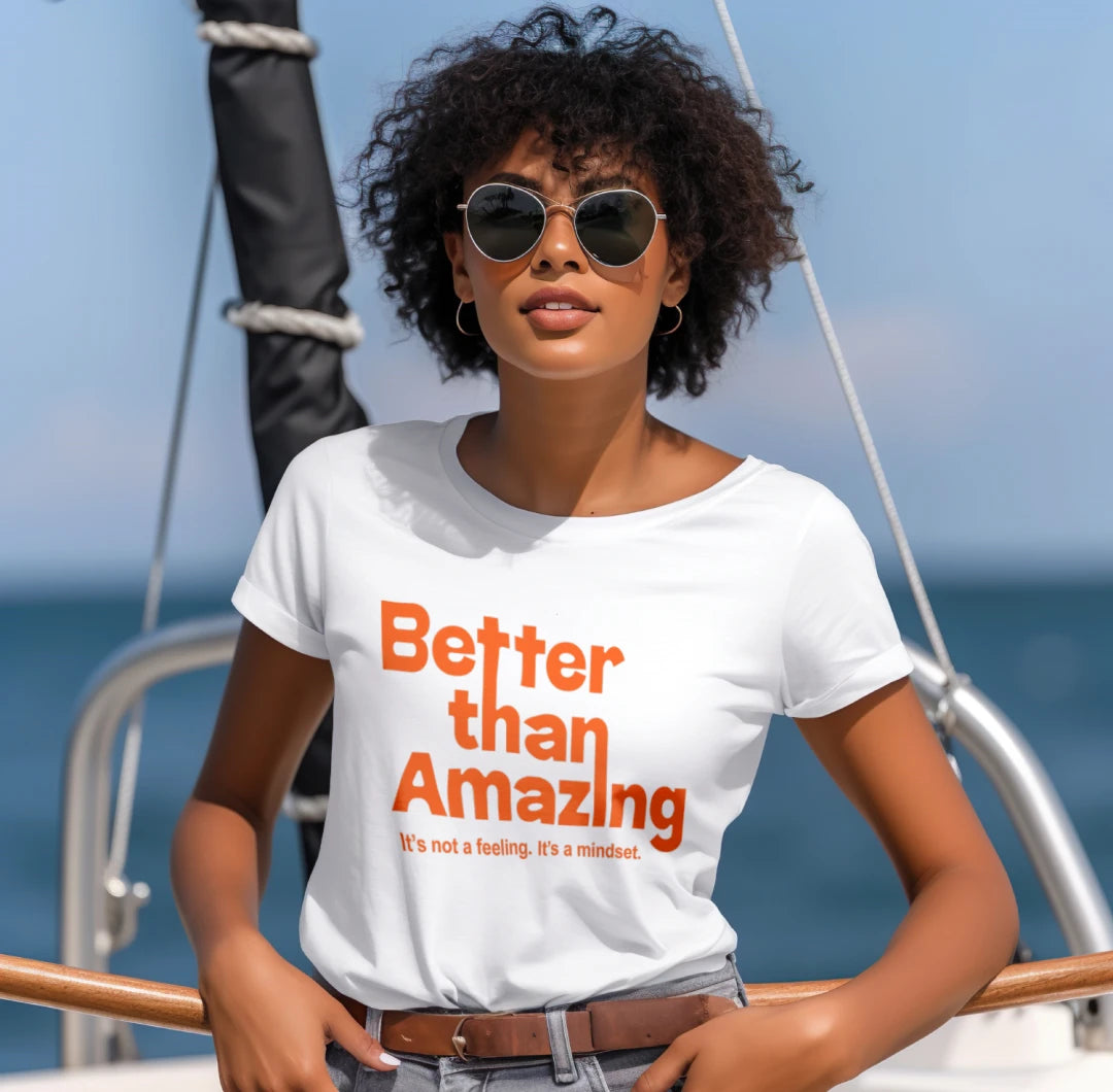 White Shirt - Orange Lettering